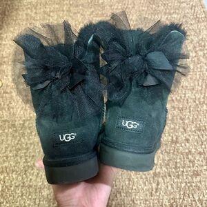 UGG Women’s Boots with Black Tulle Accent Size 10